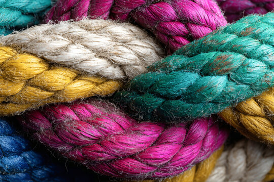 Colorful knotted rope showcasing unity and strength in creative projects for animal-themed book design