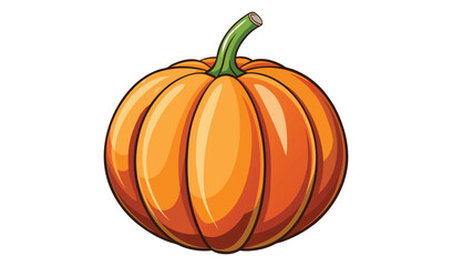 Perfect Orange Pumpkin Isolated on White Background