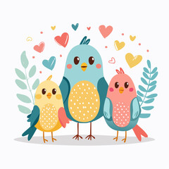 Vector in trendy flat and linear style - abstract simple background in trendy living coral color with leaves and plants and copy space for text - floral banner, cover design