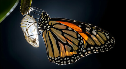 Monarch Emergence Captures the Essence of Transformation and Freedom Unveiled