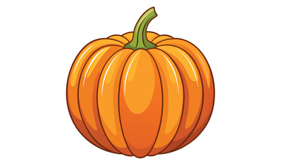 Perfect Orange Pumpkin Isolated on White Background