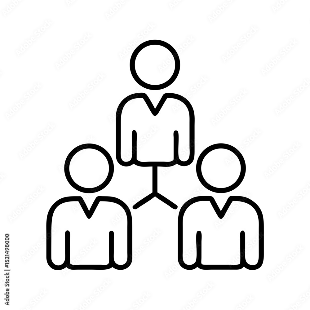 Aufkleber hierarchy organizational chart icon vector illustration for business management and teamwork concept