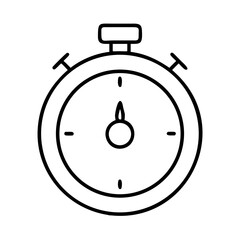 Outline stopwatch icon for time management, deadline, and productivity tracking and measurement tool