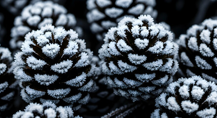 Frosted Pinecones Capture The Beauty of A Crisp Winter Season Outdoors
