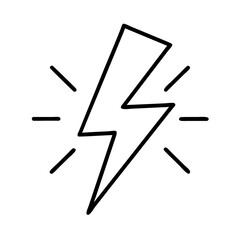 Lightning bolt vector icon illustration, energy flash symbol, thunder power sign and electricity graphic