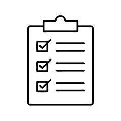 Checklist vector icon task list clipboard with check marks for survey and to do list planning agenda