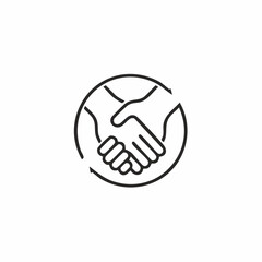 Vector abstract logo design template in simple linear style - holding hands gesture - love and friendship concept - tattoo and sticker design element