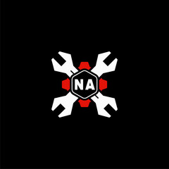 NA Initials Vektor Stok Otomotif Logo Design