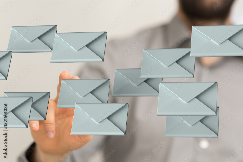 Fototapete Digital inbox management.  Tips and tricks for handling a large volume of emails efficiently.