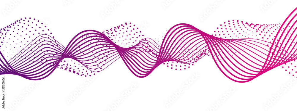 Aufkleber abstract dynamic and flowing background with soft turquoise-green waveforms and dotted halftone elem