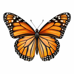 Fototapeta premium Vibrant and detailed illustration of a monarch butterfly on a clean white background