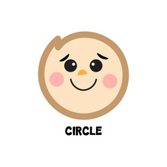 Funny circle shape preschool kids illustration 
