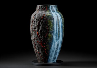 Vase of Volcano and Waterfall