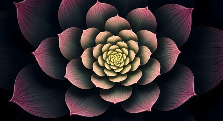 Obraz premium Ornamental Flourish: Abstract Floral Arrangement with Pastel Pink Hues
