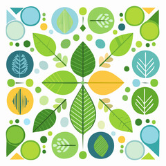 Vector set of design elements and shapes for abstract backgrounds, geometrical elements and leaves
