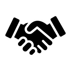 Partnership Handshake Vector Glyph Icon Design
