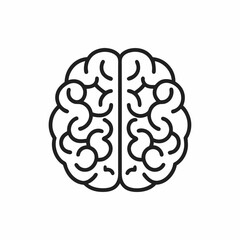 Minimal Brain Vector Icon illustration.