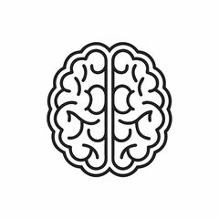 Minimal Brain Vector Icon illustration.