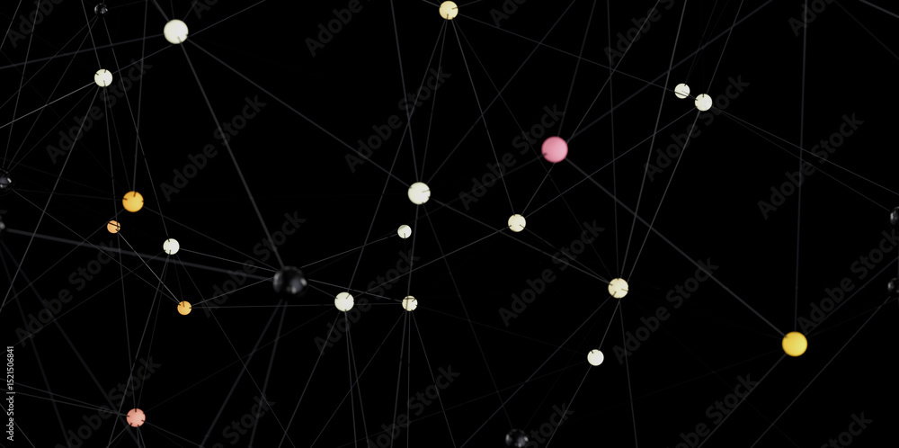 Poster stock photo of abstract network connection with dots and lines. perfect for technology, communicatio