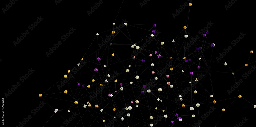 Aufkleber colorful 3d network graphic,abstract connection concept. ideal for technology, data, and communicati