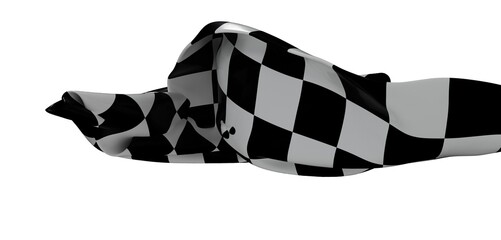 High-res image of a flowing checkered flag, perfect for sports, racing, and victory themes.