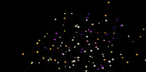 Colorful 3D network graphic,abstract connection concept. Ideal for technology, data, and...