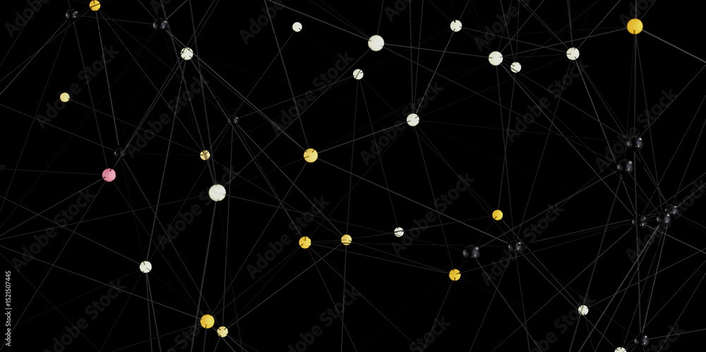 Aufkleber Abstract background image featuring interconnected dots and lines, representing networks, connections, and data flow.