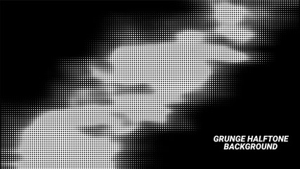 Black and white abstract halftone bitmap stipple grunge effect background