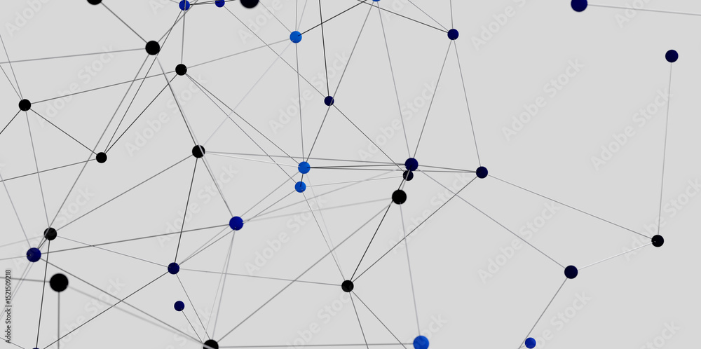Aufkleber abstract background with connected dots and lines. network, technology, communication concept.