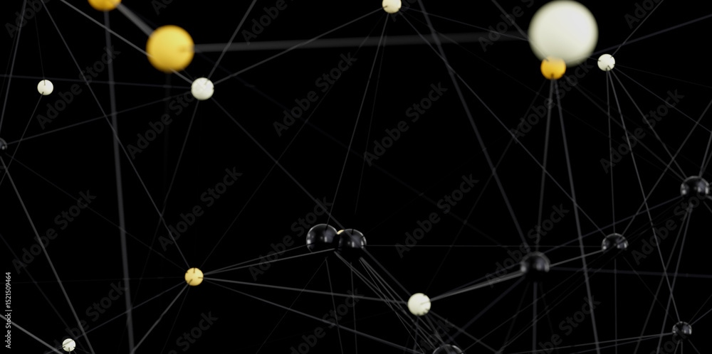 Poster stock photo of abstract network connection with dots and lines. perfect for technology, connection, 