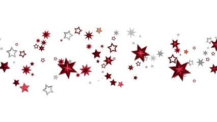 Sparkling red and silver stars on white. Perfect for holidays, celebrations, and more!