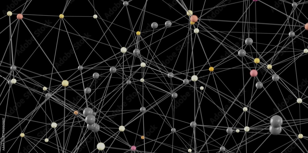 Aufkleber Abstract background image of interconnected nodes. Ideal for technology, network, and connection concepts.