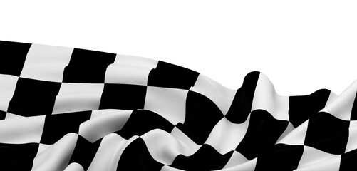 Black and white checkered flag waving. Perfect for sports, racing, victory, and competition themes.