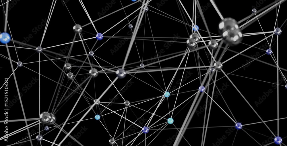 Fototapete abstract 3d rendering of a network connection. ideal for technology, connection, and global concepts