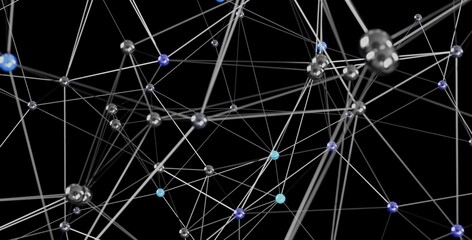 Abstract 3D rendering of a network connection. Ideal for technology, connection, and global concepts.