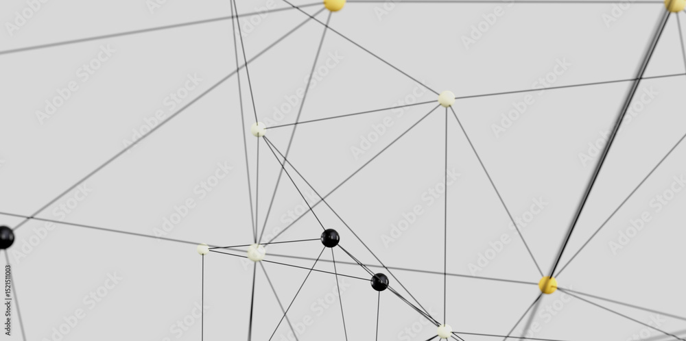 Poster Modern abstract image of network connections. Ideal for technology, communication, and teamwork concepts.