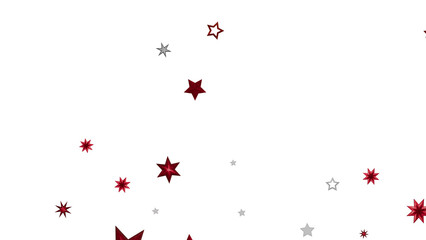 Beautiful festive image of red and silver stars scattered on a white background. Perfect for holidays, celebrations, and more!