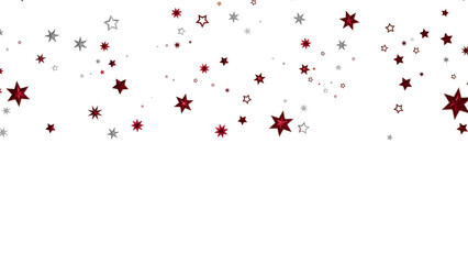 Sparkling red and silver stars on white. Perfect for holidays, celebrations, and more!