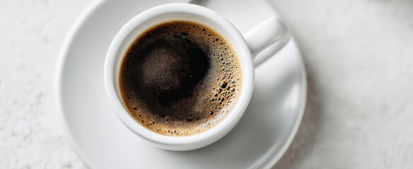 Fototapeta premium The elegant cup of espresso showcasing rich aroma and bold flavor.