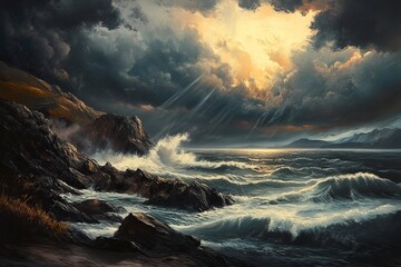 Sunset over Rocky Mountain Landscape