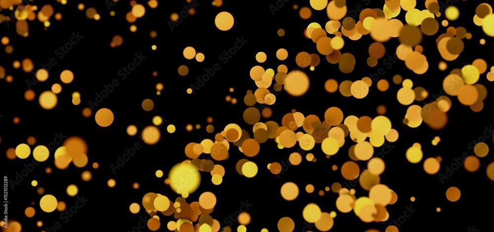 Poster abstract background with glowing golden bokeh lights, perfect for festive designs.