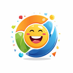 Vector logo design templates, graphic elements, different emotions stickers for advertising, branding, posters and banners, funny cartoon illustrations with smiling