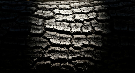 Dramatic Light Reveals Textural Charred Wood Close-Up For Backgrounds