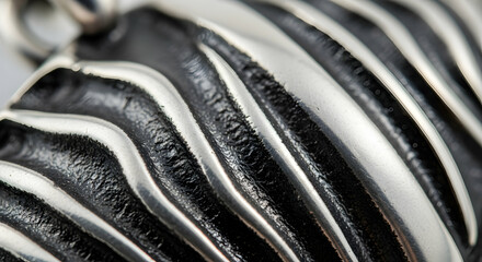 Textured Metal Sculpture With Contrasting Finishes Creates a Striking Visual