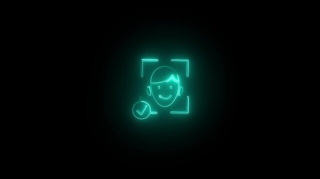 Cyber Face ID Lock on Night Background. Face Unlock Security Icon in Shadowed UI. Encrypted Face Lock Badge for Privacy. Face Unlock Security Icon in Shadowed UI.
