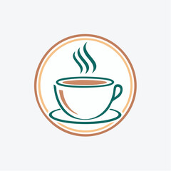 Vector logo and branding design elements, coffee cups, concept simple linear illustration for cafe, menu, banner, print, minimalistic outline icon