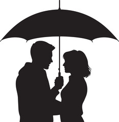 Romantic Couple Under Umbrella Silhouette

Love in the Rain Vector Design

Couple Walking in Rain Illustration

Sweet Umbrella Moment Silhouette Art

Together Under the Umbrella Graphic