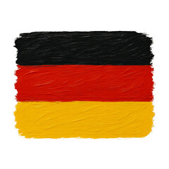 Obraz premium The flag of Germany with brush stroke effect in oil paint style isolated on white background
