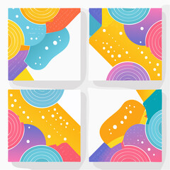 Vector set of abstract backgrounds with copy space for text - bright vibrant banners, posters, cover design templates, social media stories wallpapers .