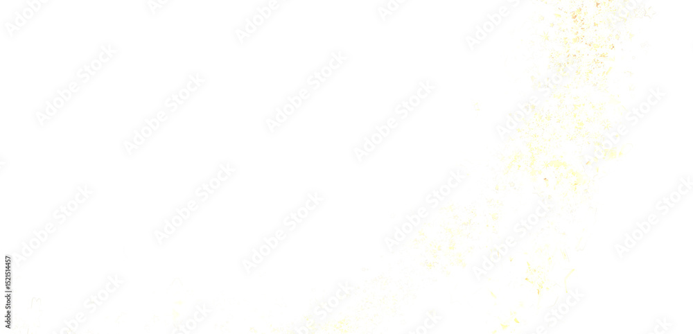 Poster High-resolution image of abstract gold dust particles scattered on a white background. Perfect for design projects.